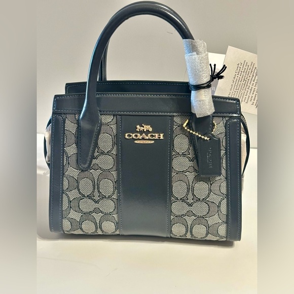 NWT Coach Andrea Carryall Bag In Signature Jacquard in Navy/Midnight Navy CT766 - Picture 16 of 16